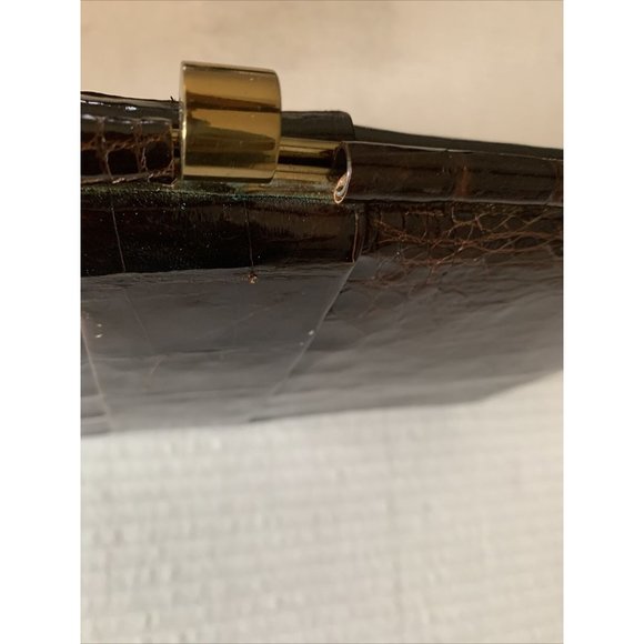 VTG 60's Womens Bellestone Bag Brown Crocodile Alligator Exotic Skin Pur… - Picture 7 of 9